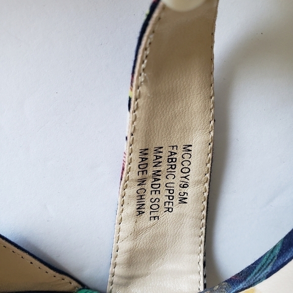 Palm print open toe platform strappy heel sandal shoes 9.5 - Picture 9 of 9